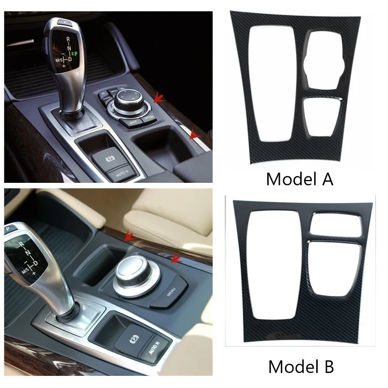 

Автомобильная панель переключения передач для BMW X5 E70 X6 E71 2008-2014 LHD панель переключения передач из углеродного волокна цветные аксессуары сти...