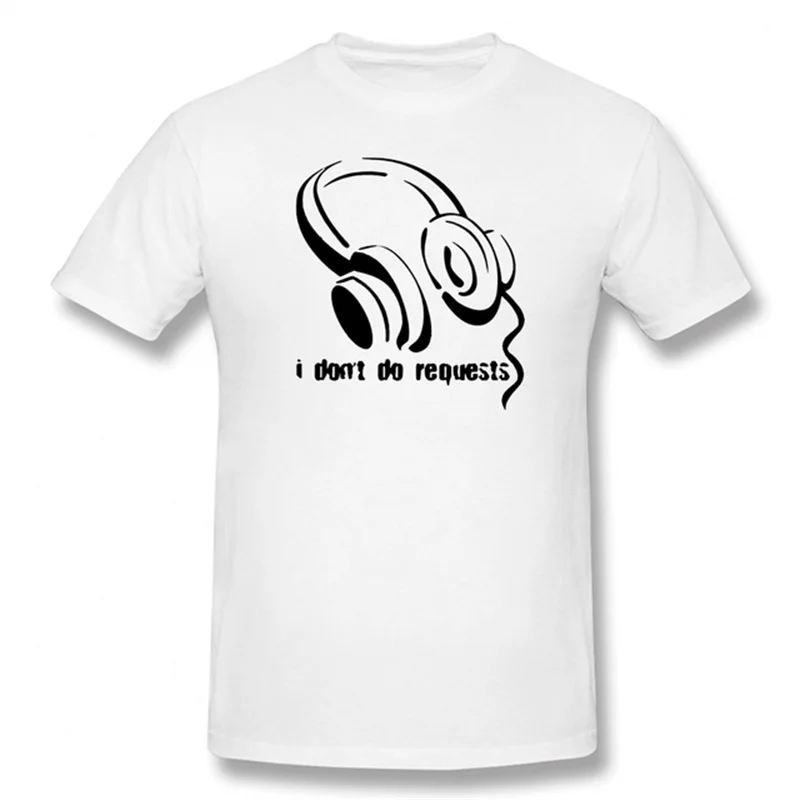 

High Quality DJ Headphones Graphic T-Shirt Man Streetwear Short Sleeve Round Neck Harajuku Music Techno Tees Men Clothing