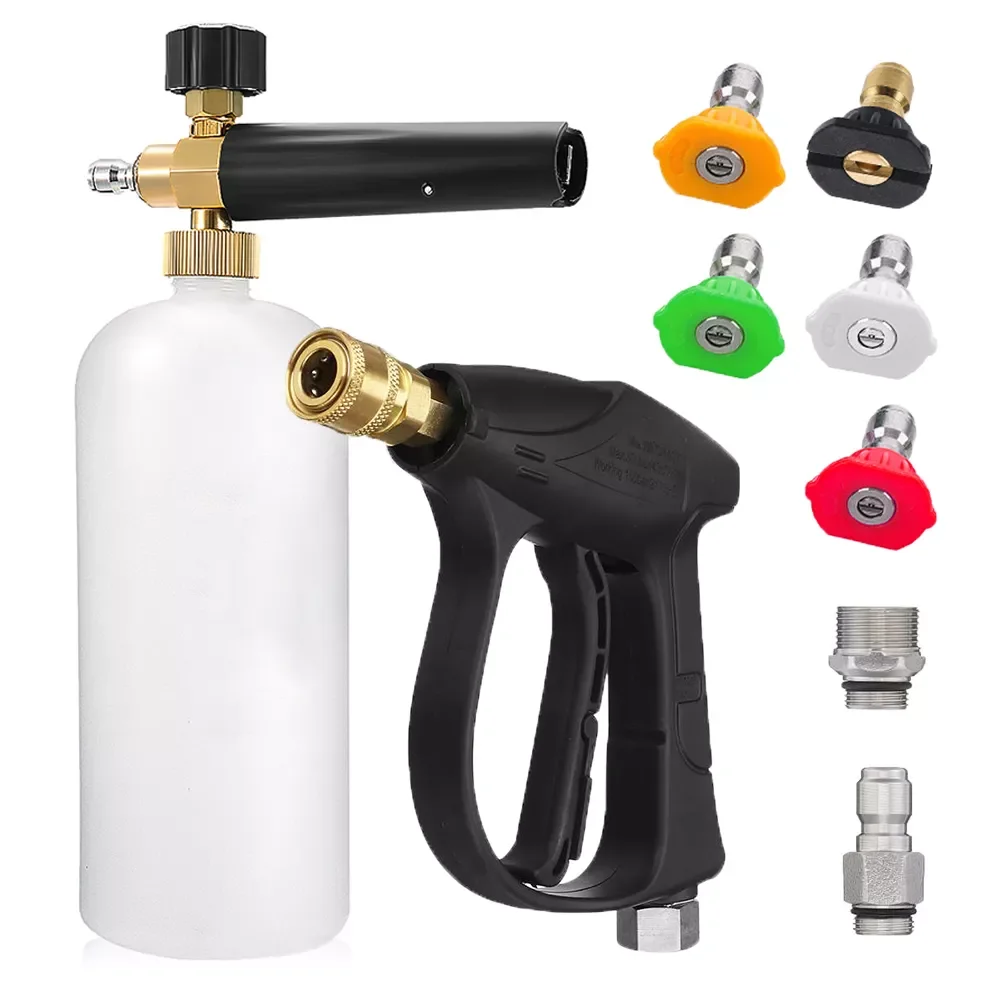 

NEW2023 Car Washer High Pressure Washer Gun Soap Lance Sprayer Snow Foam Gun With 1/4" Quick Release M22-14mm Inlet Foam La