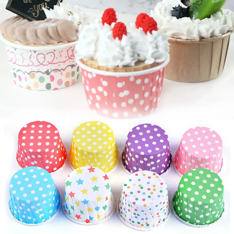 

50Pcs Cupcake Liner Baking Cup Oilproof Muffin Cupcake Paper Cups Case Cake Wrappers Box Egg Tarts Tray Cake Mould Pastry Tools