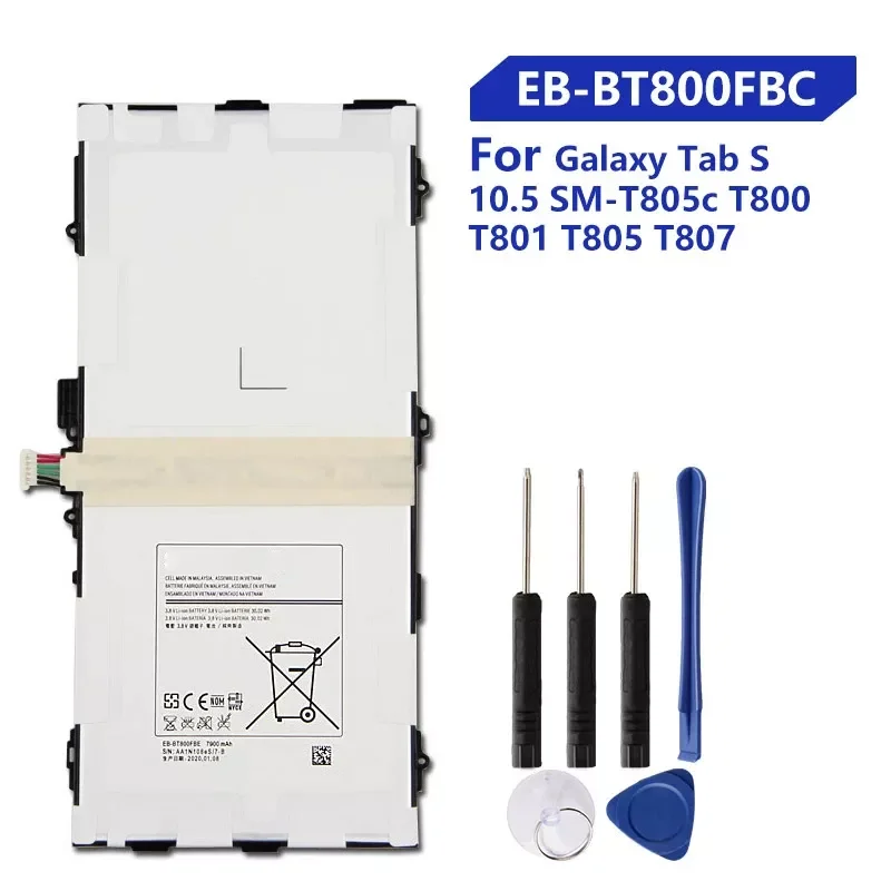 

Battery For SAMSUNG Galaxy Tab S 10.5 SM-T805c T800 T801 T805 T807 EB-BT800FBC EB-BT800FBU/FBE
