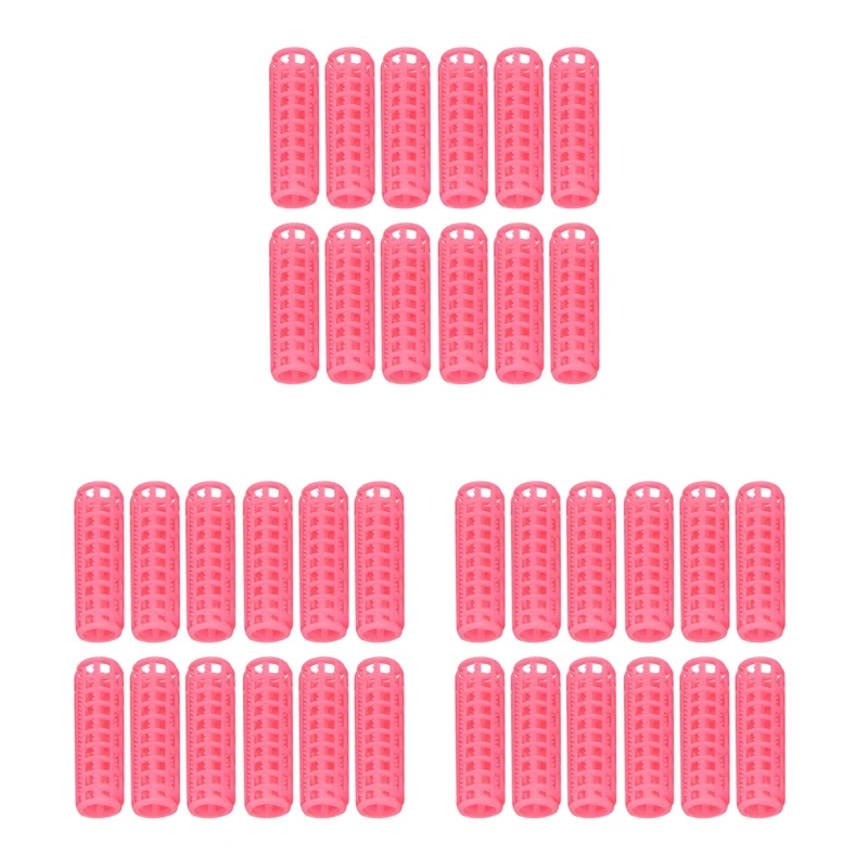 

Big Deal 36 Pcs Pink Plastic DIY Hair Styling Roller Curlers Clips