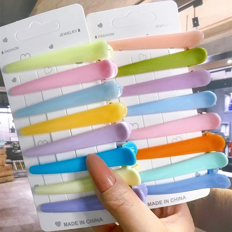 

8PCS Plastic Candy Color Styling Hair Clips Hair Accessories for Women Professional Basic Salon Hairdressing Tool Girls Hairpin