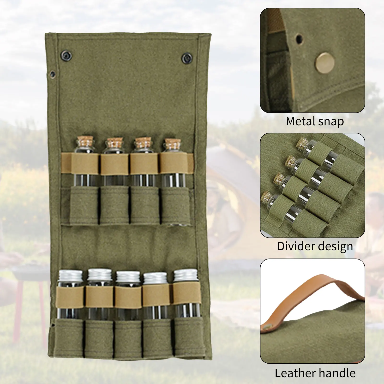 

Travel Storing Bottles Bags Outdoor Camping Tableware Storage Container Seasoning Seasoning Bottles Cans Portable Camping Bag