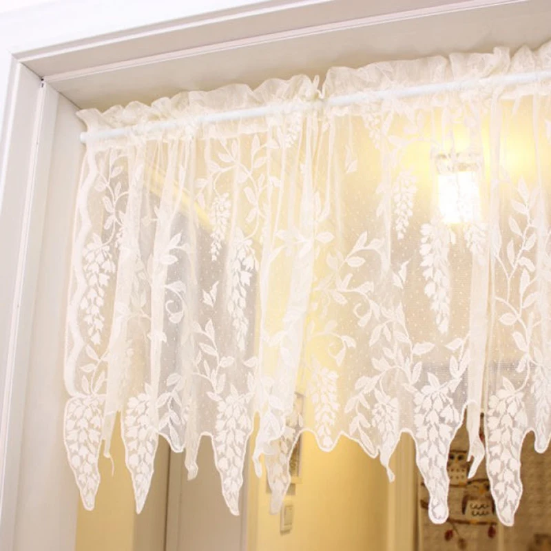 Изогнутые нестандартные края кружевные дверные занавески для гостиной с