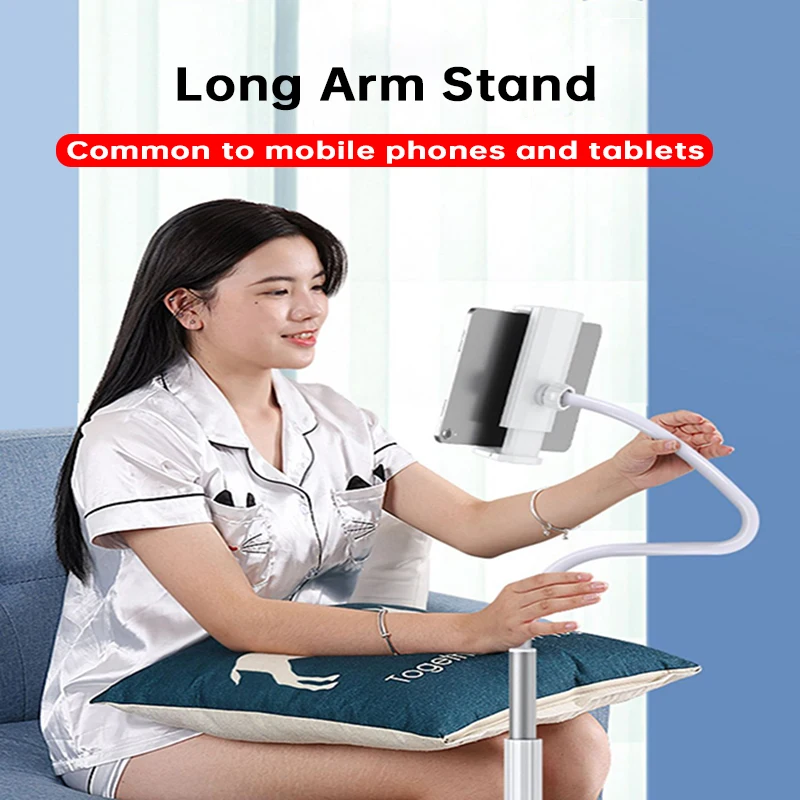 Long Arm Carbon steel upgrade Clip Mount Bed Tablet Stand Holder For Pad Air Pro Mini Galaxy Tab Xiaomi Lenovo 4.7-11"