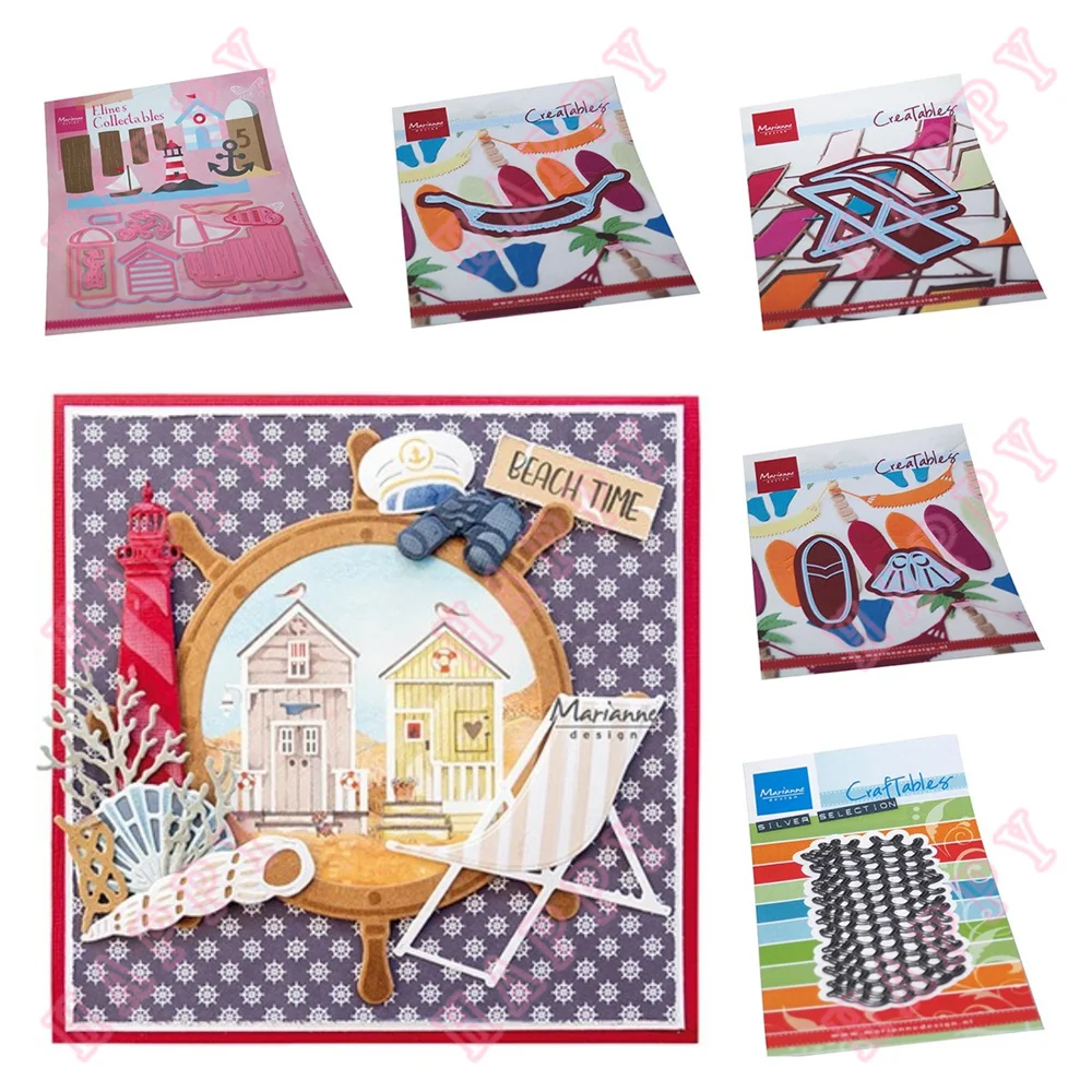 

Hammock Surfboard Metal Cutting Dies Side Beach Chair Scrapbook Diary Decoration DIY Greeting Card Handmade Embossing Template