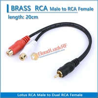 high quality lotus rca male to dual 2 rca female plug 20cm coaxial audio adapter coax rf converter adapters