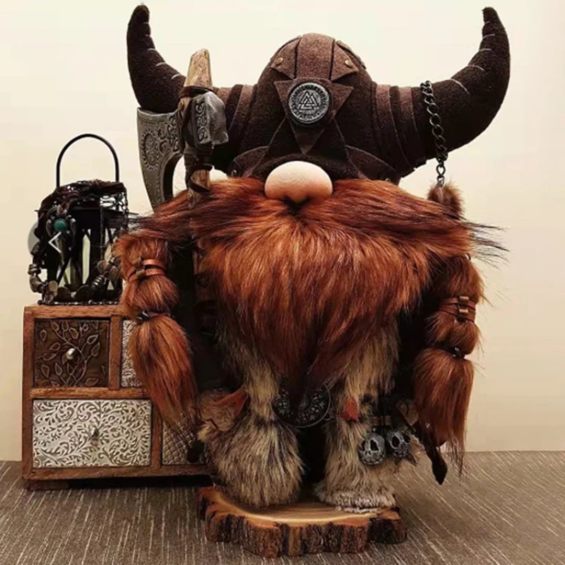

Viking Warrior Gnome Doll Plush/Resin Craft Ornaments Home Children's Room Decorations Faceless Elderly Holiday Gifts Figurines