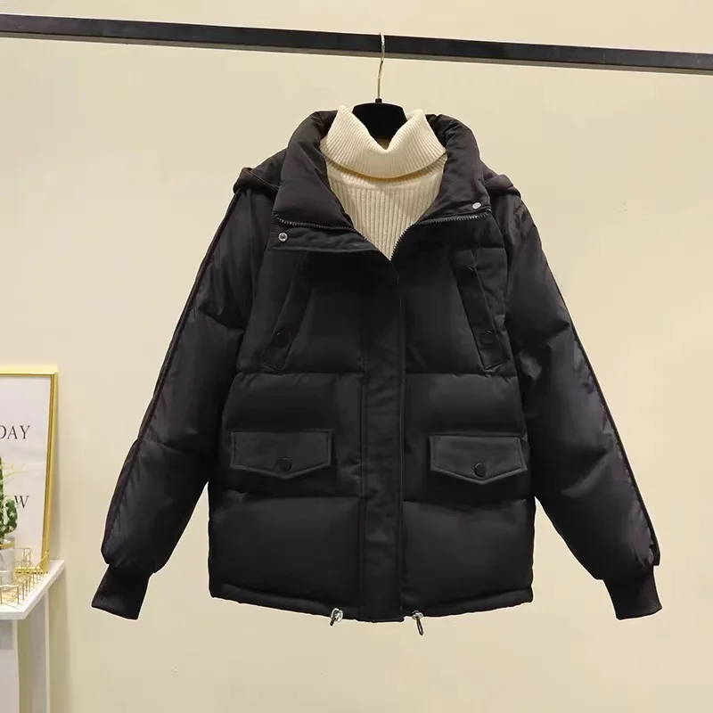Bread Jacket Short Down Cotton Jacket Cotton Coat Female Korean Loose Autumn Winter Coat Thickened Padded Jacket 2022 New Women