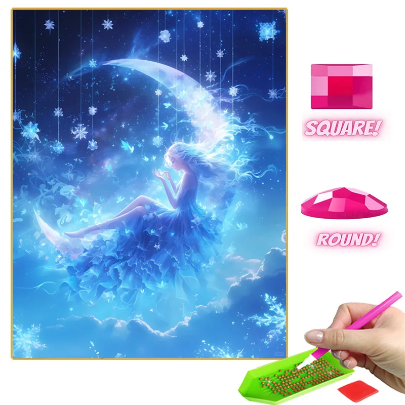 Набор для алмазной мозаики Moon Girl картина с фантазийным портретом иллюстрация