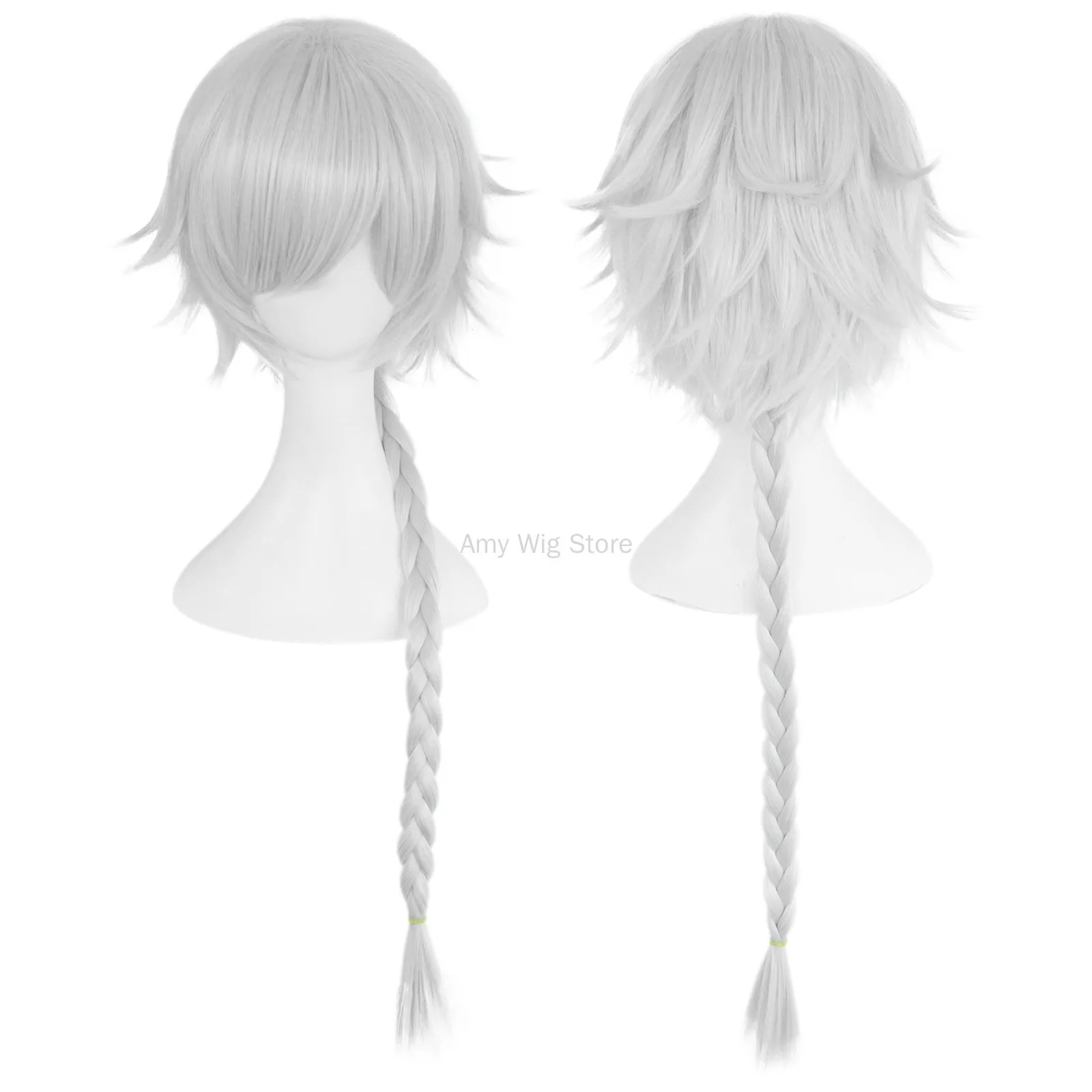 

Nikolai Gogol Wig Bungo Stray Dogs Cosplay Costume Gogol Long Halloween Party COS White Silver Wig Braided Hair Wig for Women