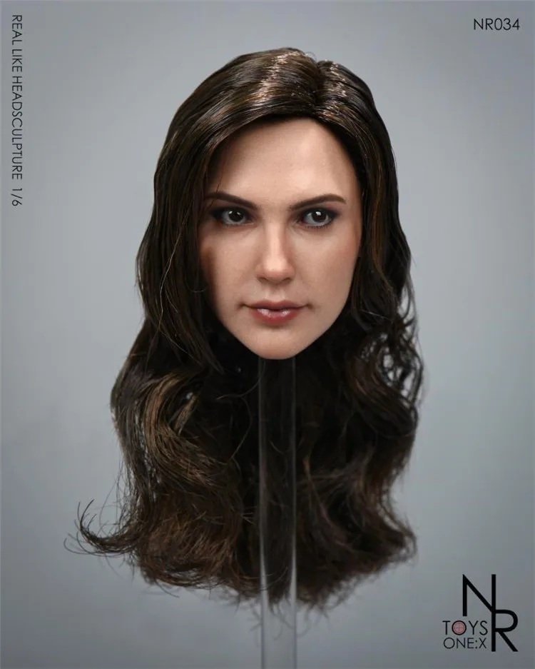 Фото NRTOYS NR34 1/6 чудо-девушки Nvxia Gal голова гадот скульптура 5,0 с волосами пересаженная для 12-дюймовой женщины солдат экшн-фигурки №5