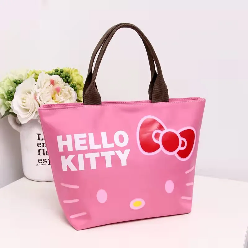 

Hello Kitty Cute Cartoon Handbag Bento Bag women Shoulder Bag Mommy Bag Hand Carrying Cloth Bag Girl Large Capacity Storage Bag