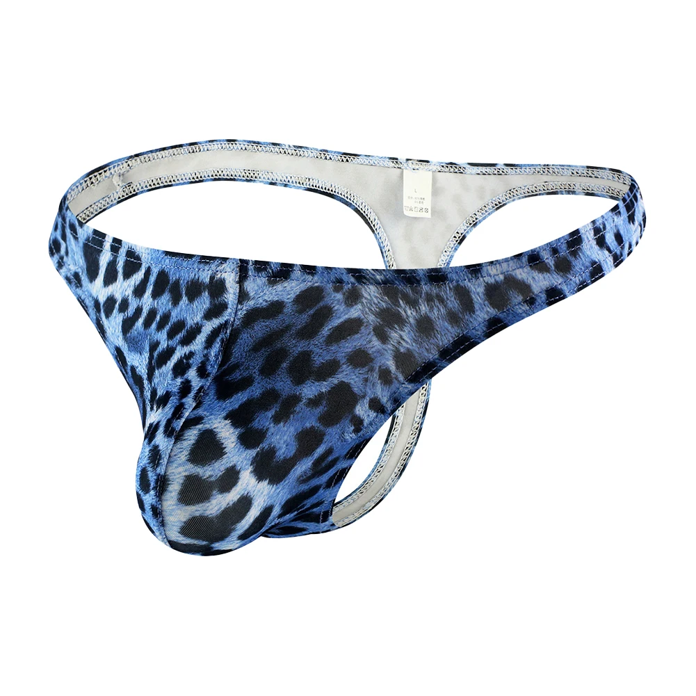 

Men Sexy Low Rise Leopard Good Stretchy Pouch Underwear G-String Briefs Breathable Thongs Male Lingerie Бикини