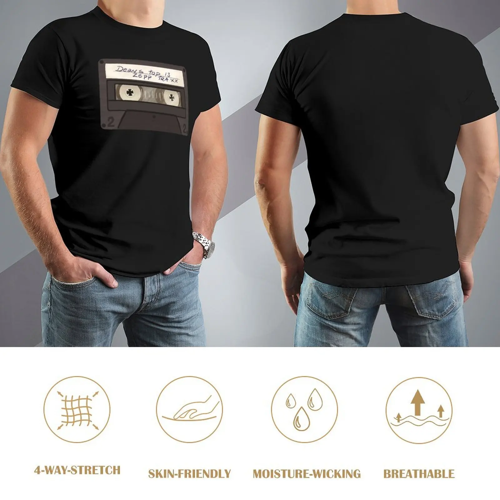 Футболка Dean's Top 13 Zepp Traxx Mixtape быстросохнущая корейская модная одежда больших