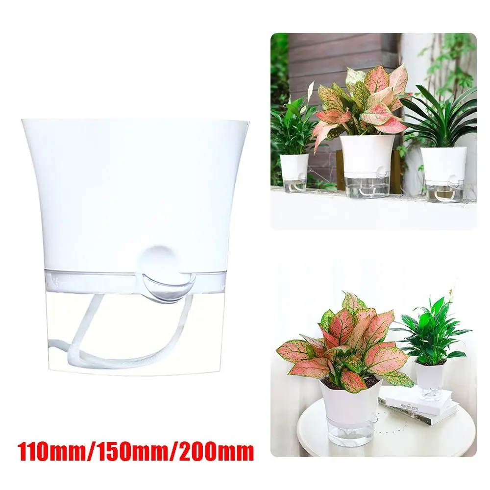 

Прозрачный двухслойный пластиковый цветочный горшок, самополивающийся цветочный горшок, хлопковая веревка, полив небольших растений с отв...