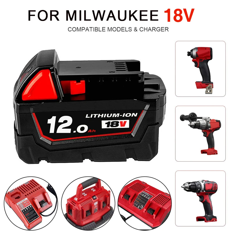 18 в для аккумулятора Milwaukee M18 M18B6 XC 9,0 Ач li-ion 48-11-1860 48-11-1852 или зарядного устройства 48-11-1850 48-11-1840, беспроводные электроинструменты