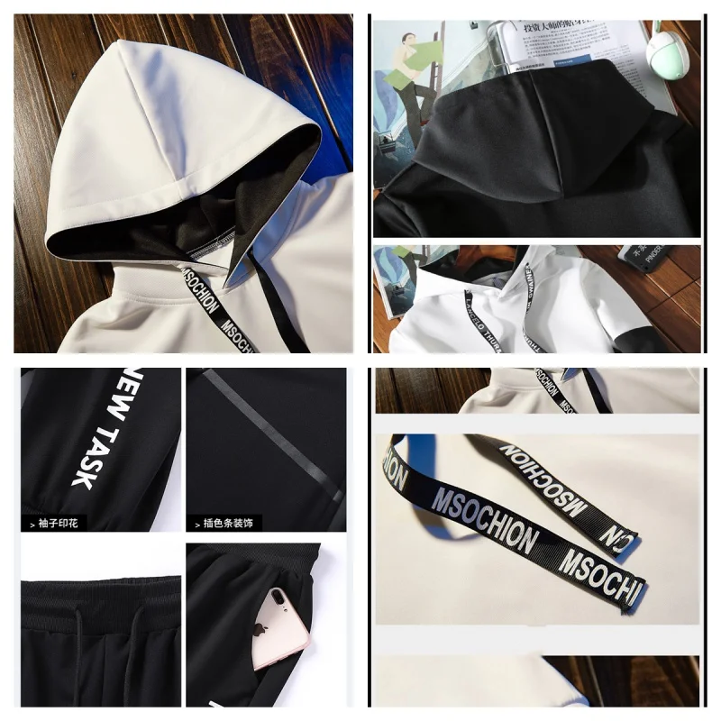 2023 Autumn and winter men's luxury printed sweatshirt and pants casual fashion men's suit warm hooded sportswear