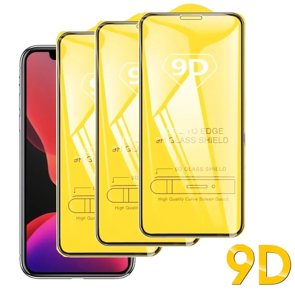 3pcs 9D Tempered Glass For IPhone 11 12 13 14 Pro Max Screen Protector Glass For IPhone X XR XS Max SE20 22 Protective Film