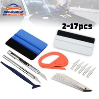 2 17pcs vehicle vinyl wrap window tint film tool kit include blue felt squeegeesnitty safety knife for car wrapping