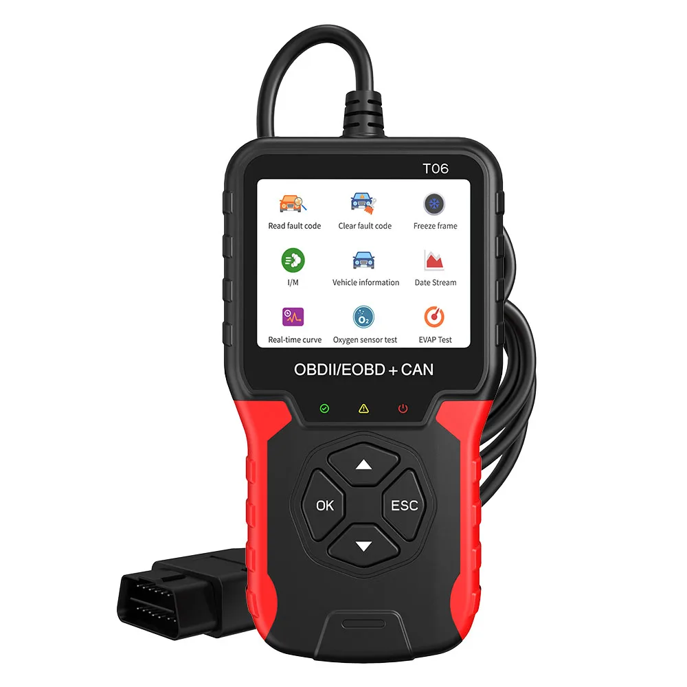 

Диагностический Сканер OBD2 T06, Многоязычный Считыватель Кодов, Тестер Системы Двигателя, Тестер Аккумулятора