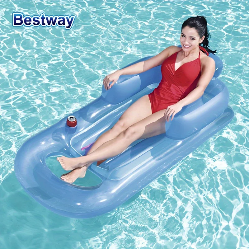 Bestway 43028 Надувная Плавающая Кровать Для Бассейна С Подголовником Шезлонг