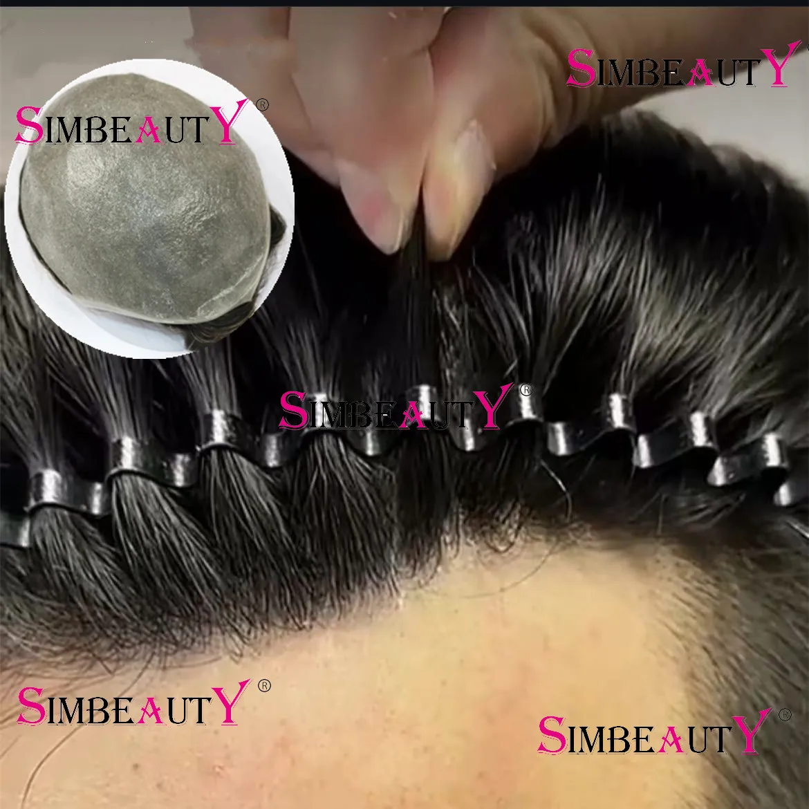 Невидимая натуральная линия волос 0 04 мм серая Vloop тонкая кожа мужской парик на