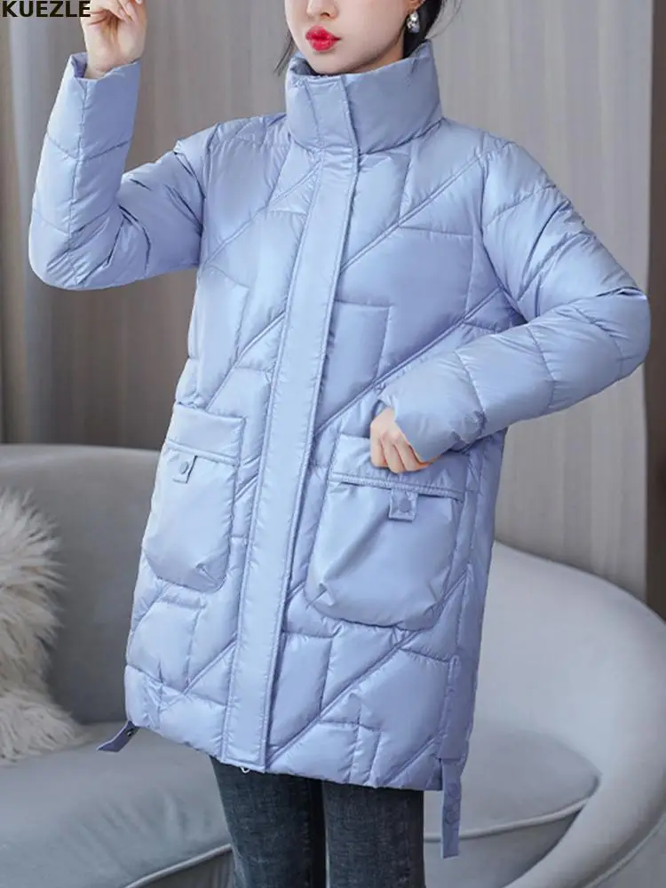 

Женская парка с воротником-стойкой, на молнии, с карманами