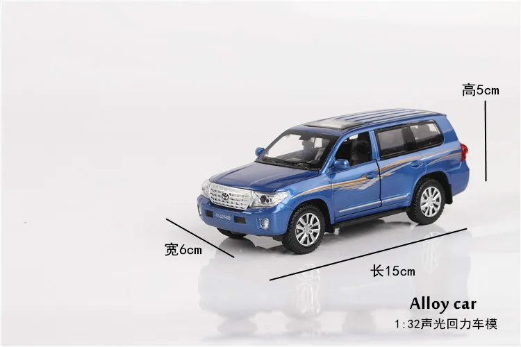 Модель автомобиля Toyota LAND CRUISER 1:32 модель литая из сплава с подсветкой и звуком для