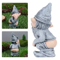yard outdoor resin naughty funny gnome statues pooping miniature statue dwarf statues elf pooping simulating figurine