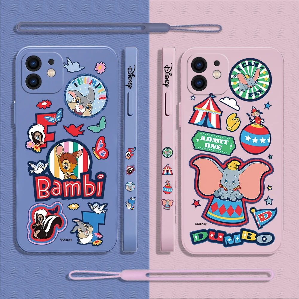 

Disney Bambi Dumbo Phone Case For Samsung Galaxy S23 S22 S21 S20 Ultra Plus FE S10 4G S9 S10E Note 20 10 Plus With Lanyard Cover