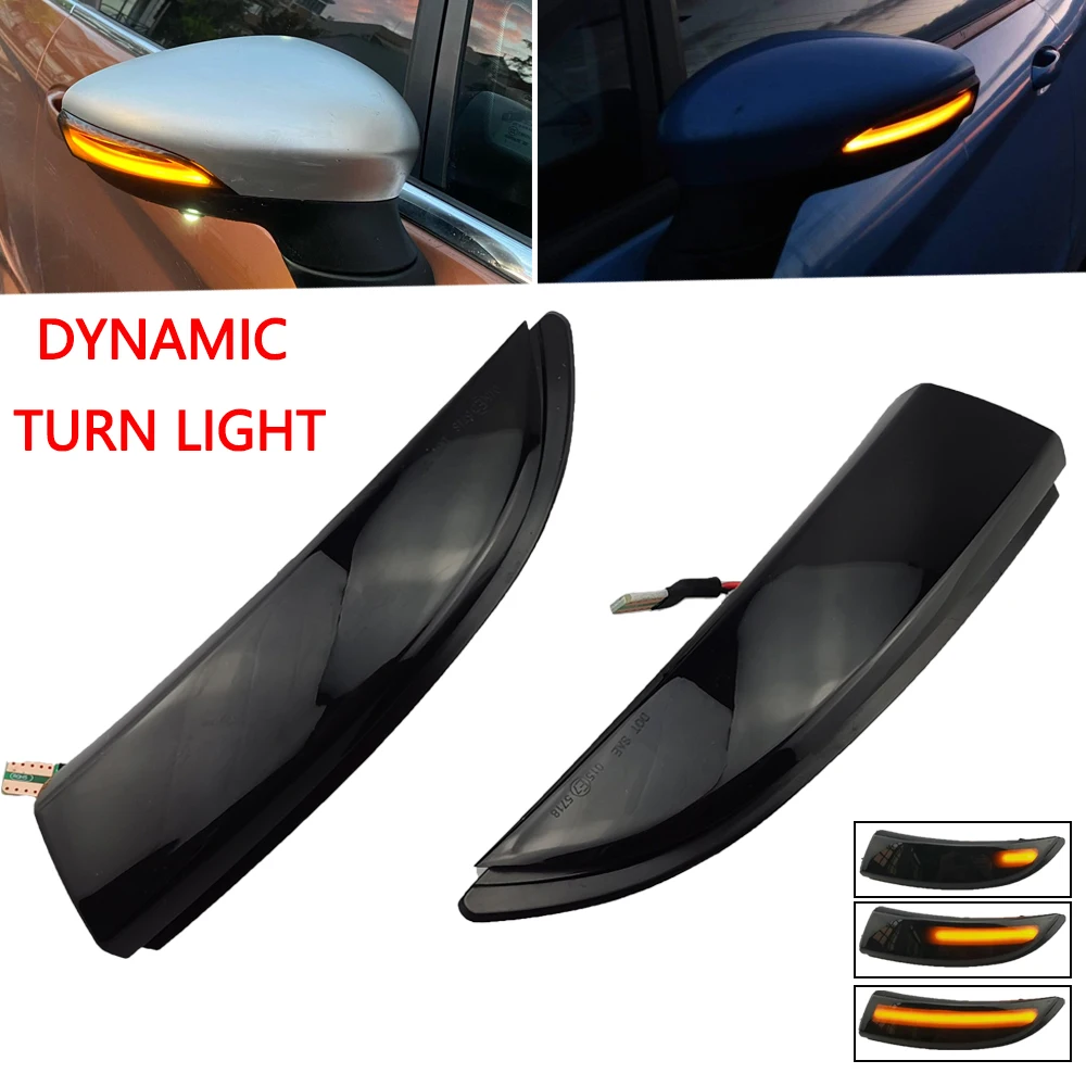 

LED Dynamic Turn Signal Light Side Mirror Sequential Indicator Blinker Lamp For Ford Fiesta MK6 VI /UK MK7 2008-17 B-Max 2012-17