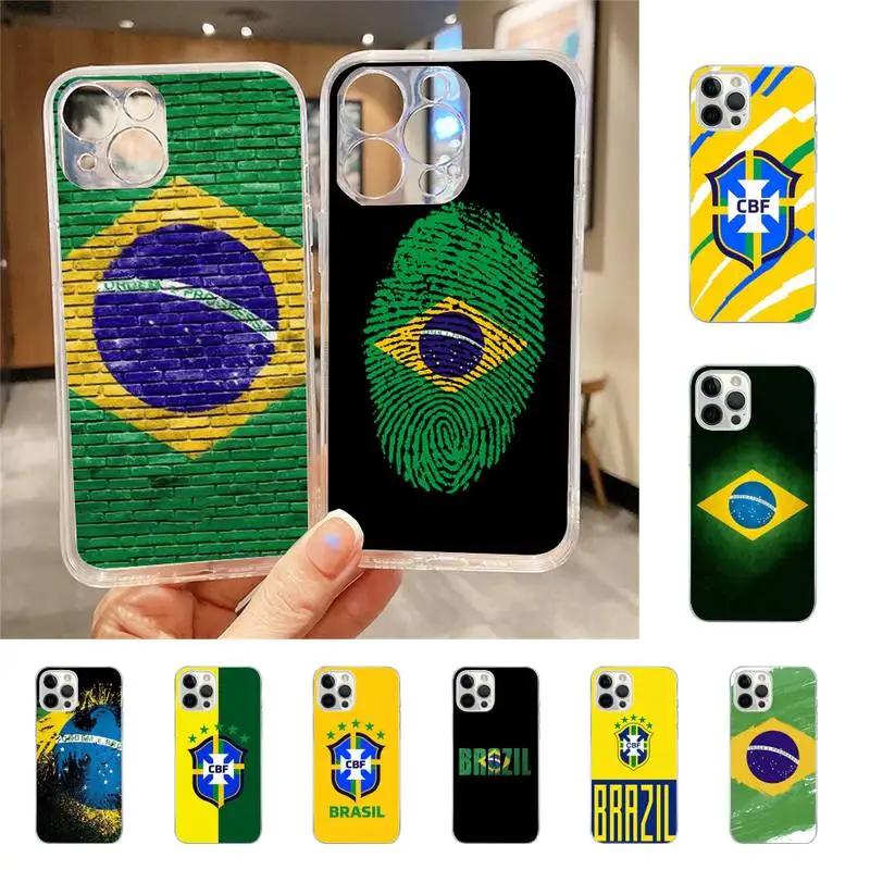 

Brazil Flag Phone Case For Iphone 7 8 Plus X Xr Xs 11 12 13 Se2020 Mini Mobile Iphones 14 Pro Max Case
