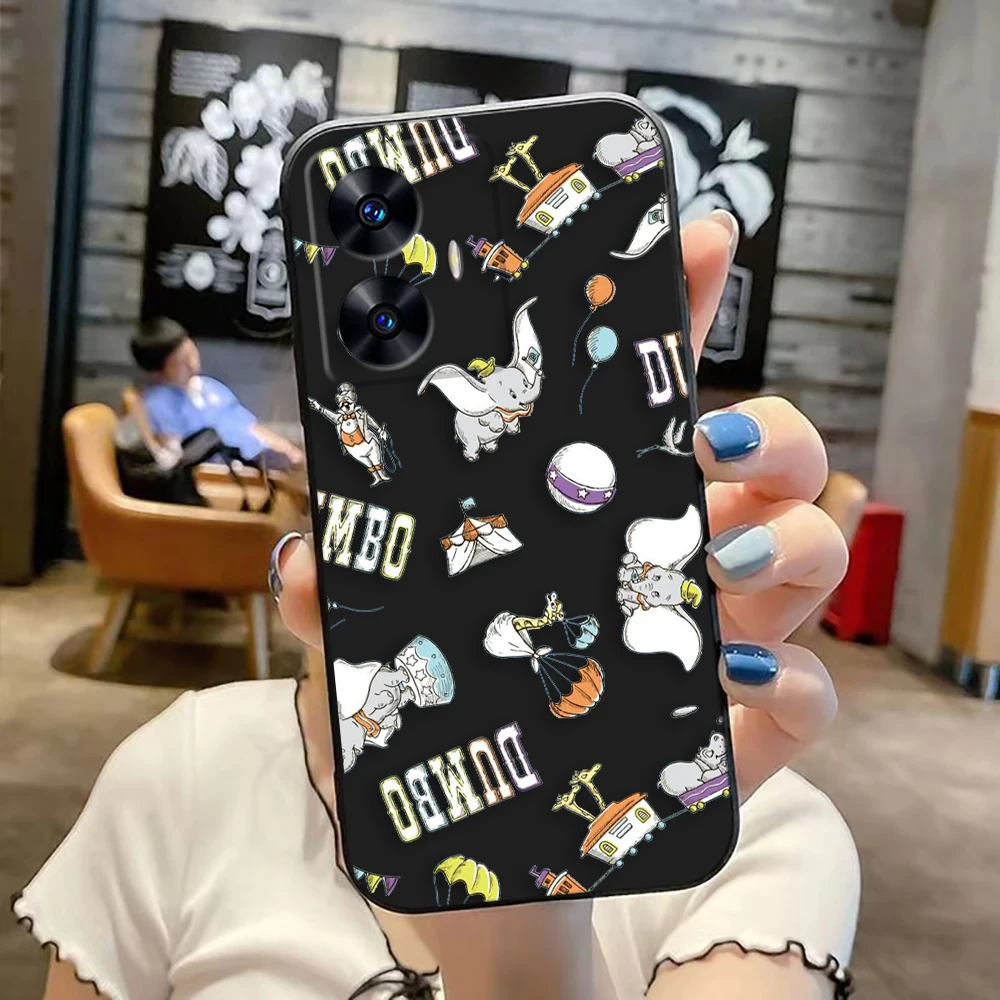 Чехол для телефона Cartoon Disney Dumbo Realme C65 C63 C53 C35 C55 C33 C30 C21Y C20 C12 C11 GT 2 XT NARAO 20 30 50 чехол Funda