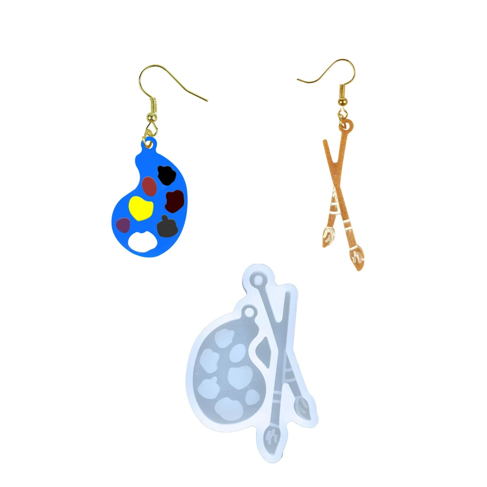 Серьги в палитре бриллиантовые серьги сделай сам подвесная форма силиконовая -