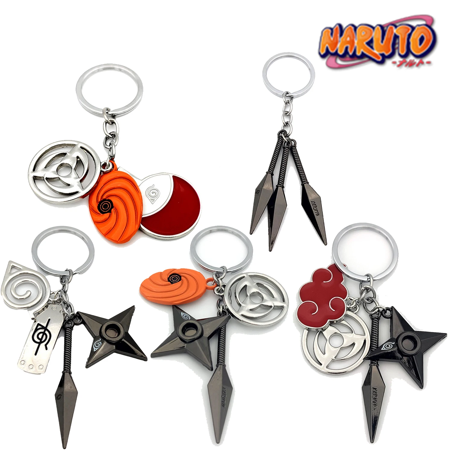 Брелок Naruto Kunai Shuriken Konoha Ninja для ключей от машины рюкзак аниме безделушки аксессуары для ключей ювелирные изделия подвеска орнамент