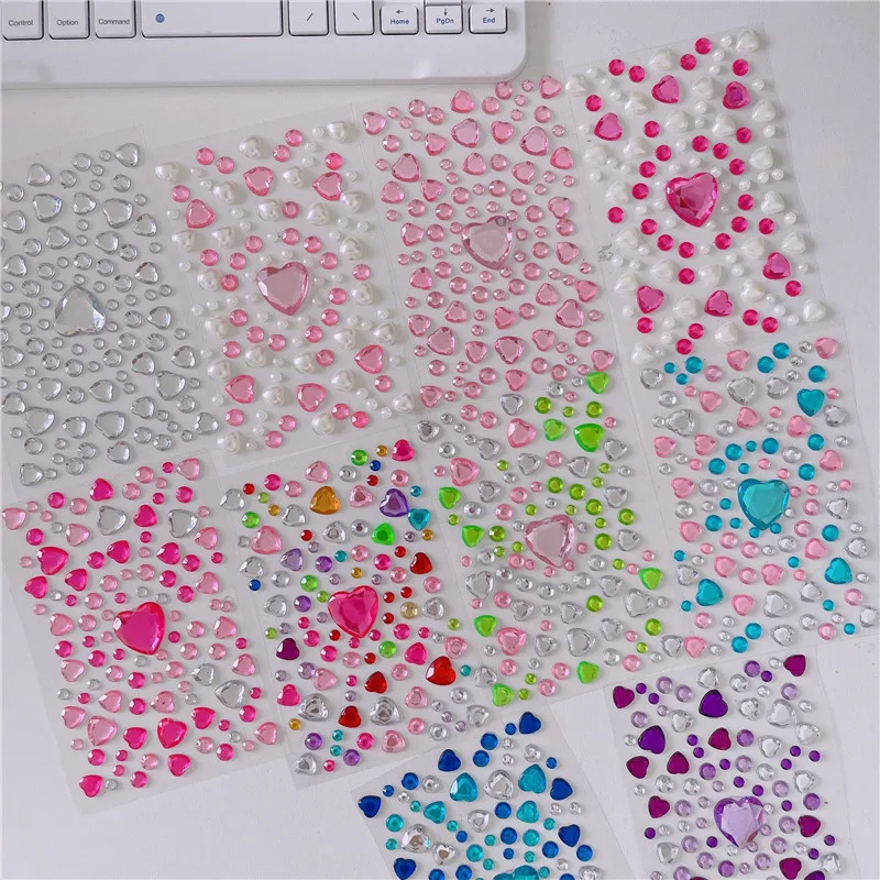 

Fine 3D Gem Stickers diamond Stickers Acrylic Crystal sticker decoration Rhinestone for Girls Stationery scrapbooking Supplies