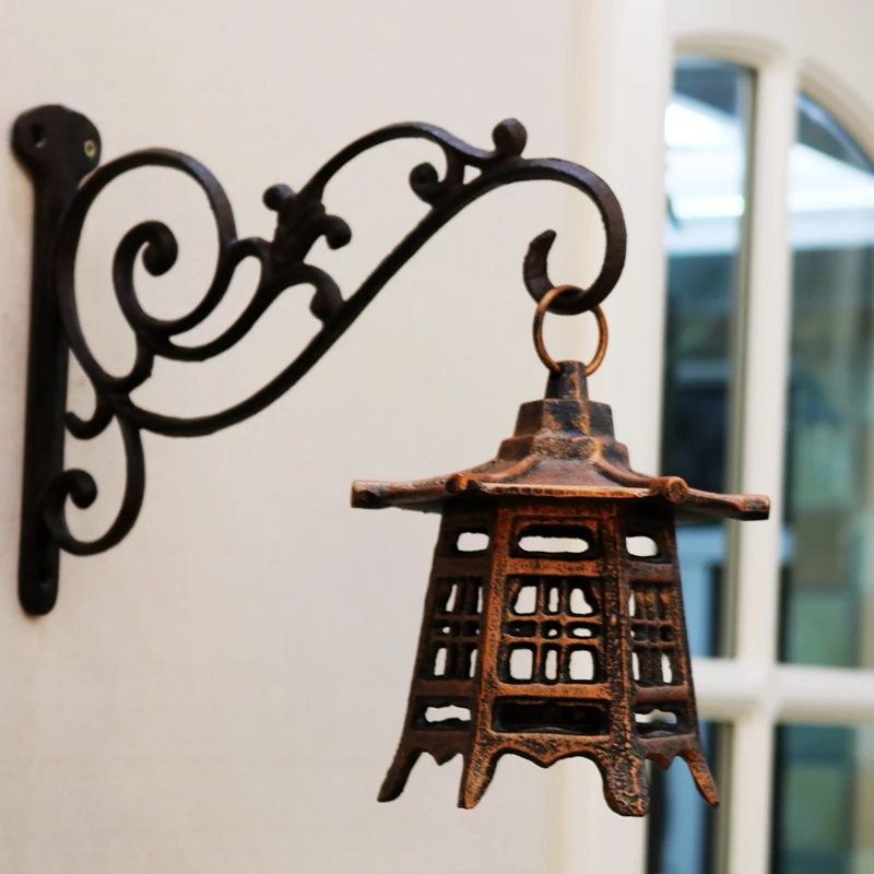 

Courtyard Retro Cast Iron Crafts Hexagon Lantern Iron Art Candle Holder Aromatherapy Holder Candle Holder Wax Holder