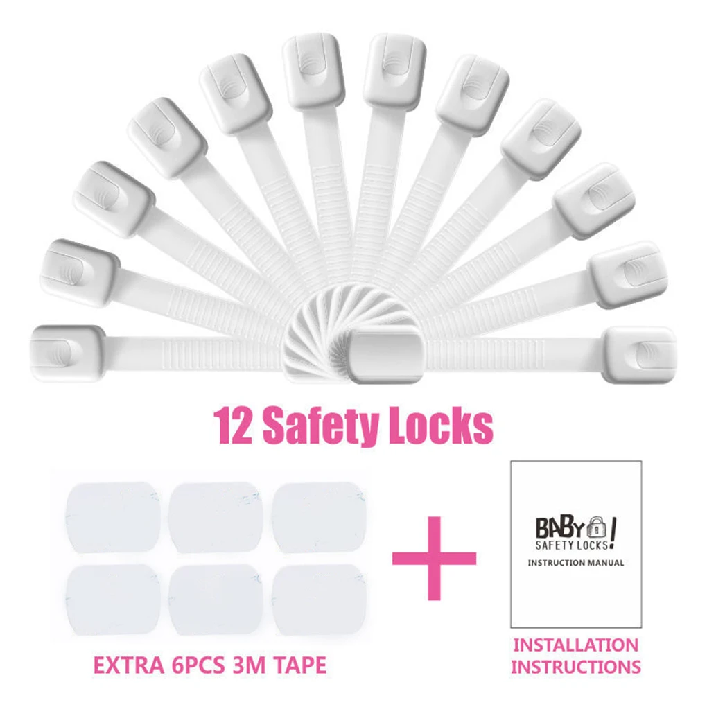 

12pcs Child Lock Protection Drawer Lock Cabinet Toddler Baby Safety Lock Refrigerator Window Closet Wardrobe Stopper