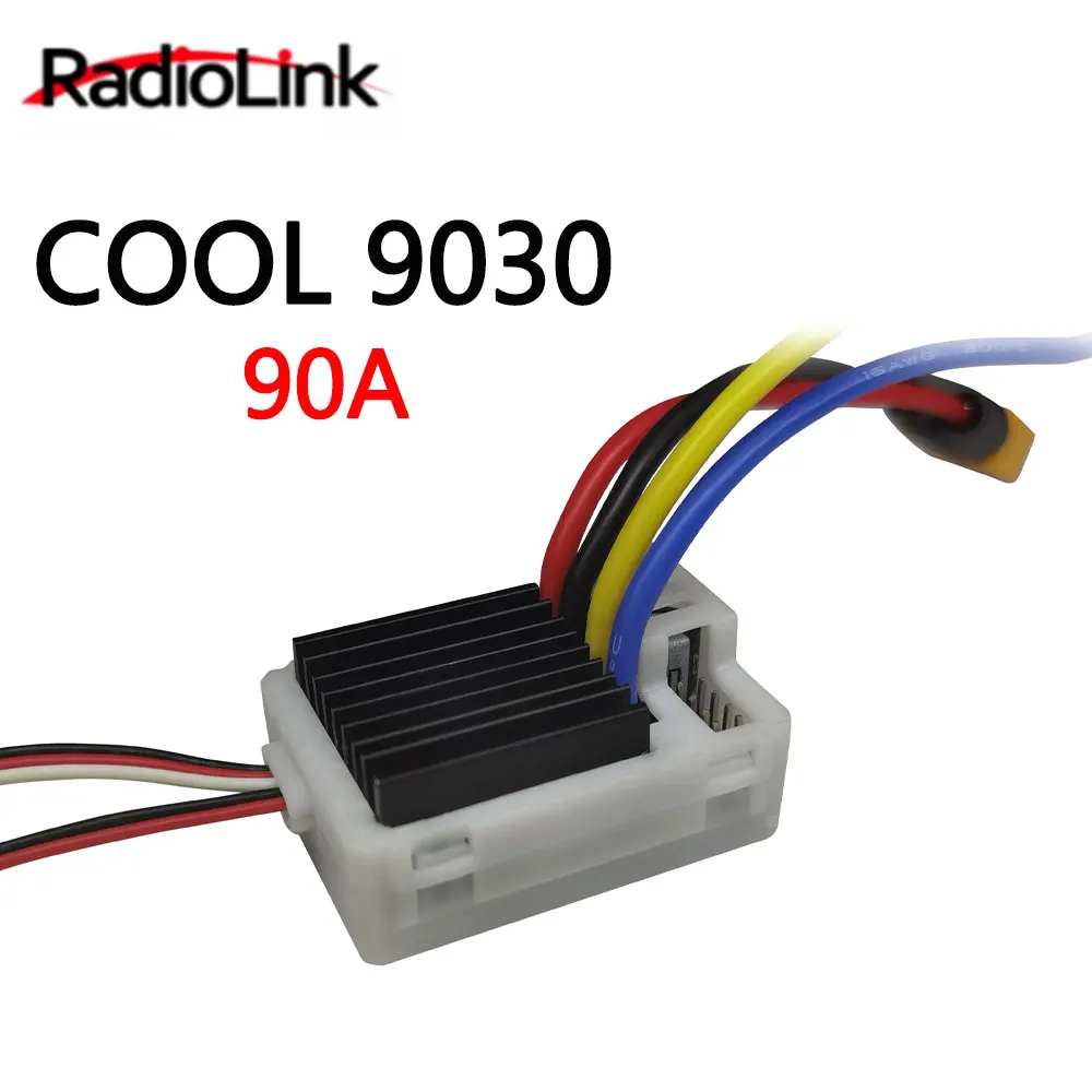 

Radiolink COOL 9030 90A Waterproof Brushed ESC Speed Controller With 5.5V/3A 7.5V/3A BEC for Traxxas SCX10 HSP Car Boat Crawler