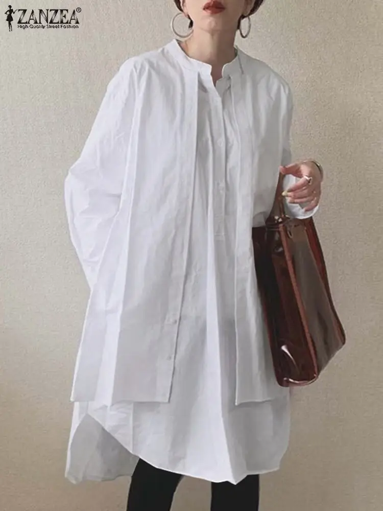 

Женская Асимметричная рубашка с длинным рукавом, свободного кроя