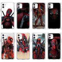 tpu transparent cases cover cool marvel hero deadpool for iphone 10 11 12 13 mini pro 4s 5s se 5c 6 6s 7 8 x xr xs plus max 2020