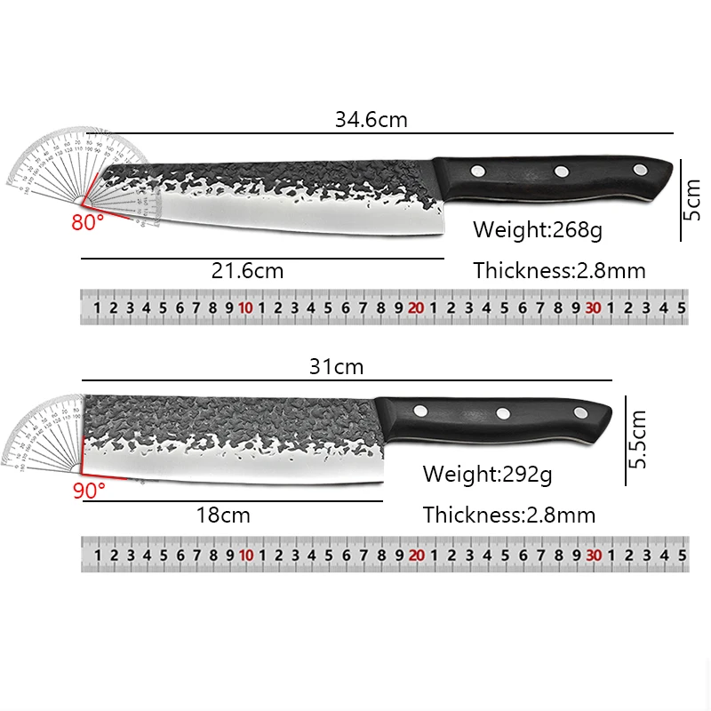 Японский нож шеф-повара ручной работы кованый кухонный Full Tang нарезка мяса