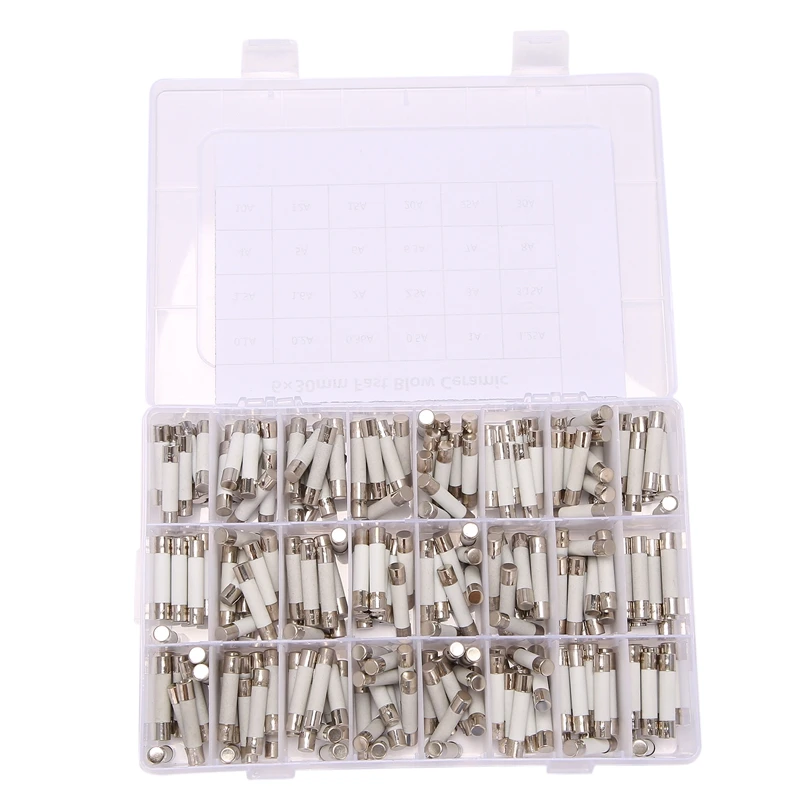 

240PCS 6X30mm Blow Ceramic Fuse 24Values 250V 0.1A 0.2A 0.5A 1A 1.5A