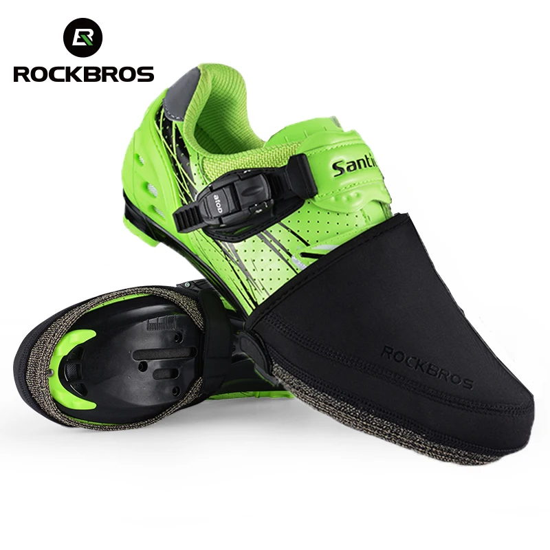 

Rockbros-capa protetora para sapato de bicicleta, proteção contra o vento, metade preta, resistente à abrasão, para ciclismo