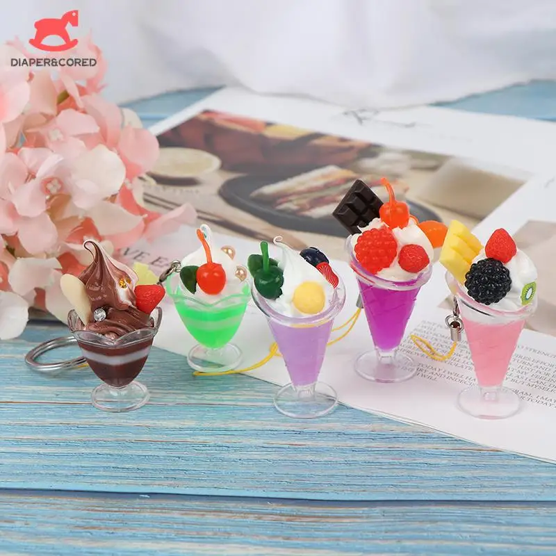 

1/5pcs 1:12 1:6 Dollhouse Miniature Drink Bottles Ice Cream Cups Model Pretend Play Mini Food Fit Play House Toy Random