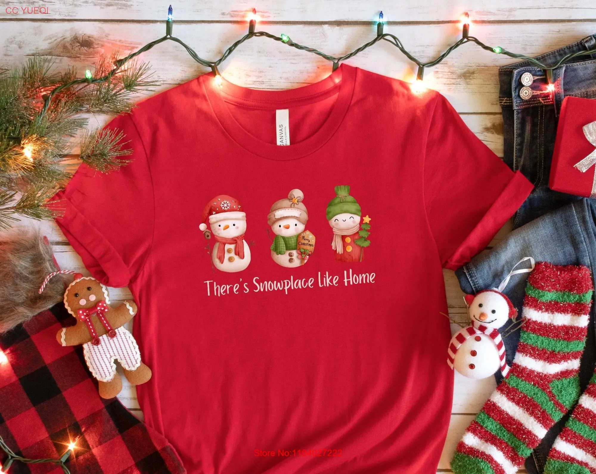 Футболка со снеговиком Holly Jolly Family для женщин рождественское лицо в стиле ретро с