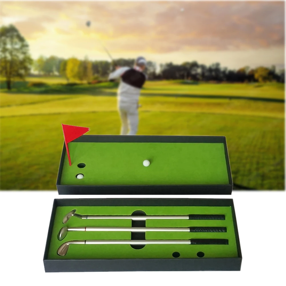 

Home Decor Writing Tools With Flag Souvenirs Pole Shape Stationery Mini Course Clubs Putting Green Golf Pen Set Ballpoint Gift