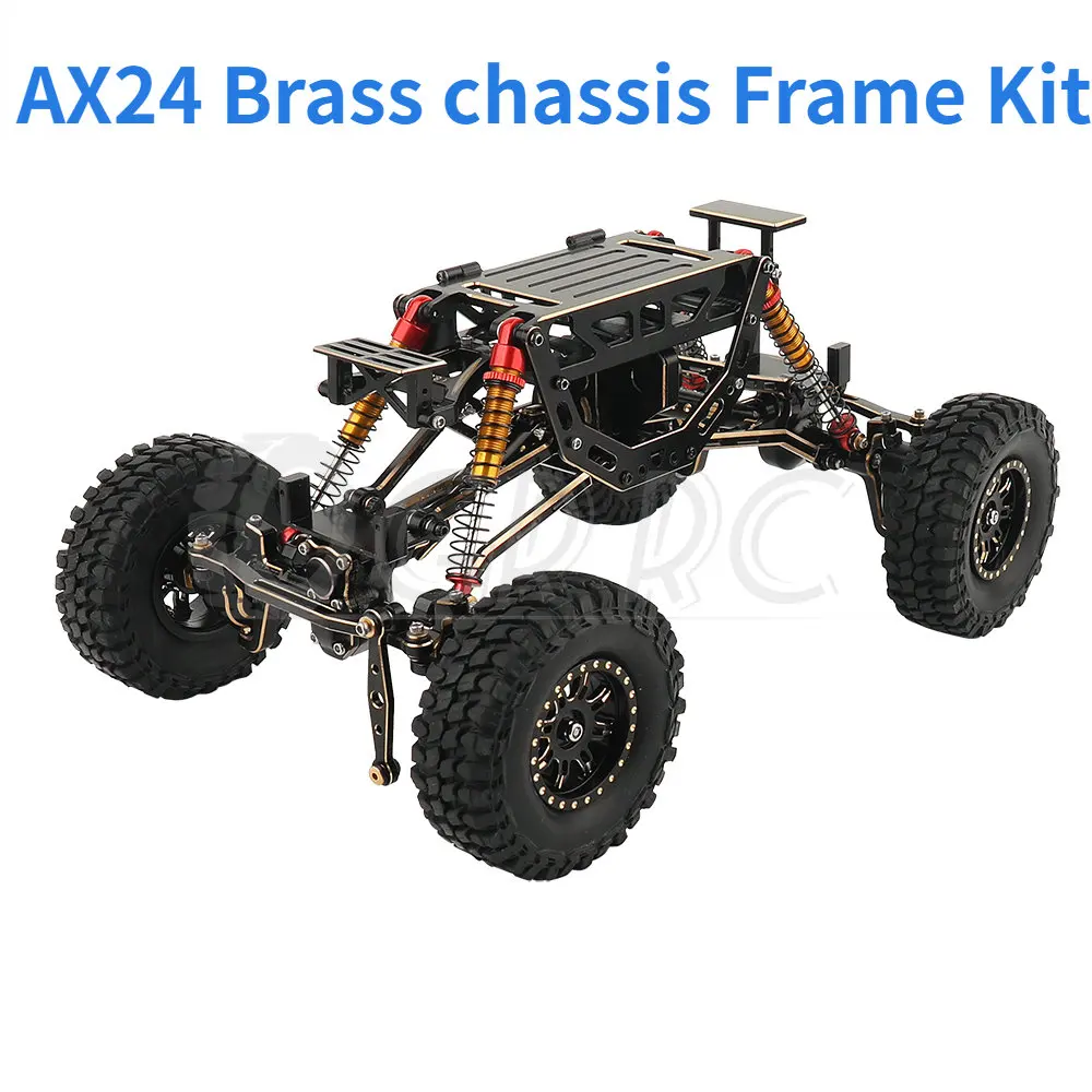 

Brass Assembled Car Chasiss Frame Kit with Axles Wheels Bumper (optional) for 1/24 AX24 Car Truck Model RC Car Upgrade Parts